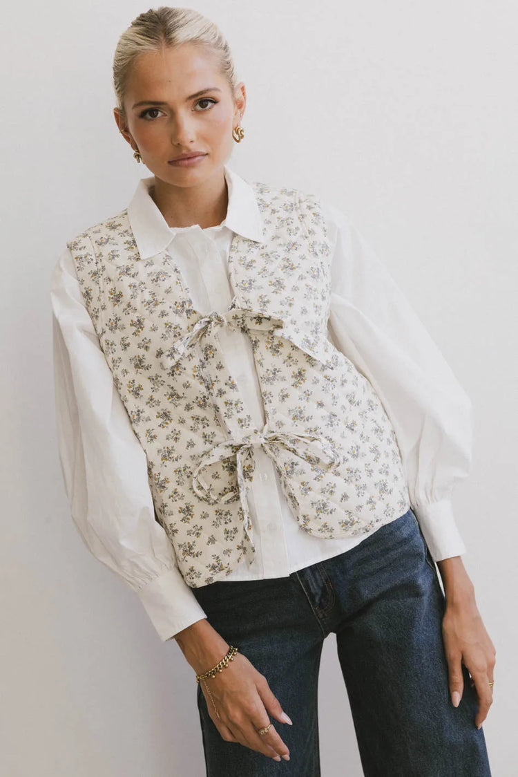Long sleeves top in white