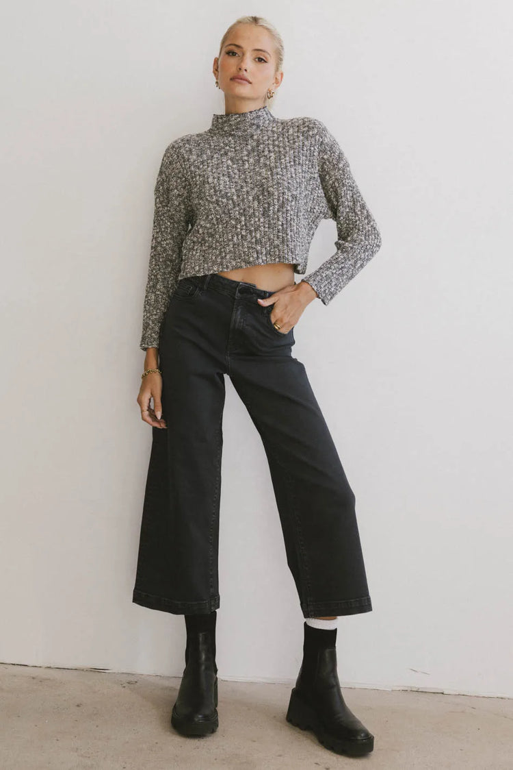 Long sleeves sweater in black