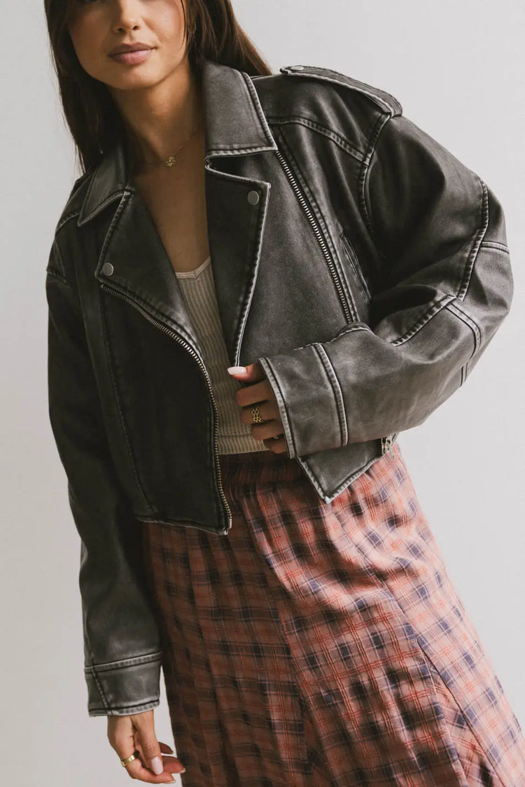 Long sleeves vegan moto jacket