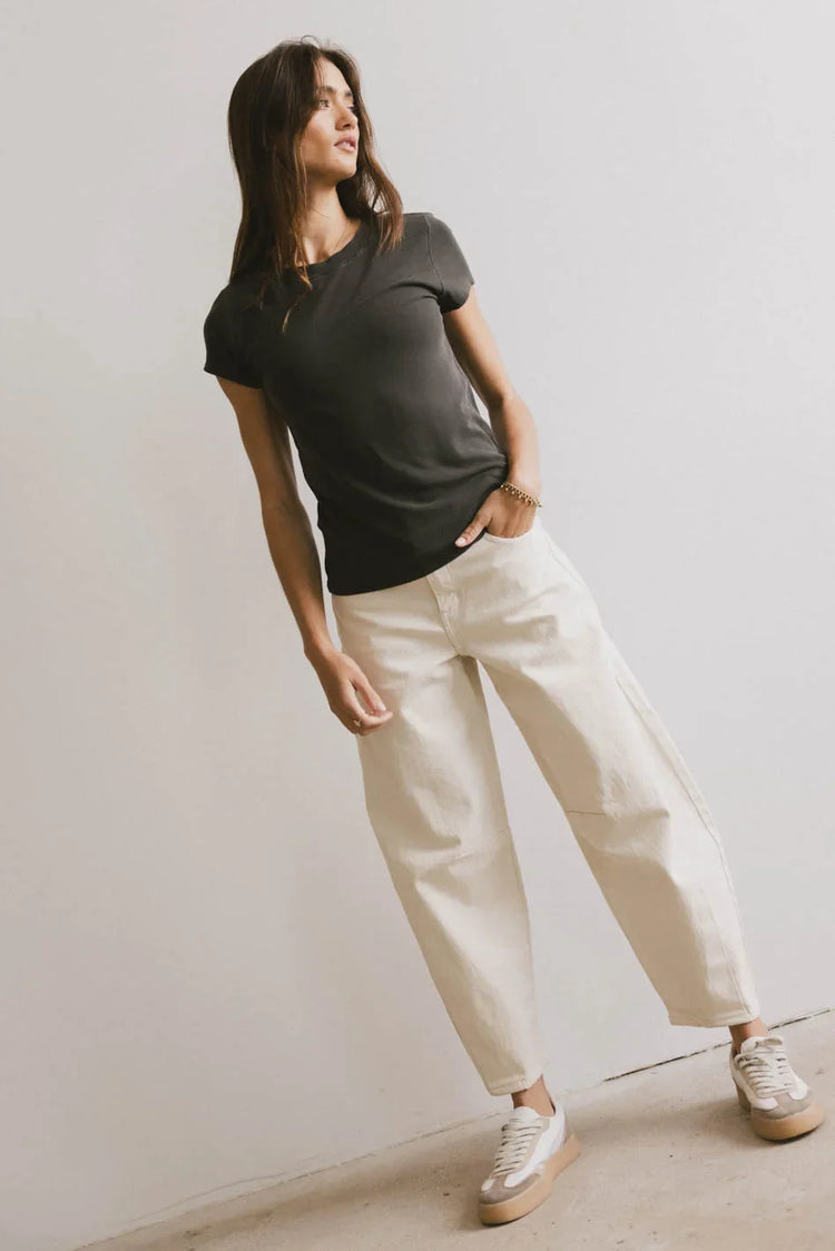 Ribbed top in grey