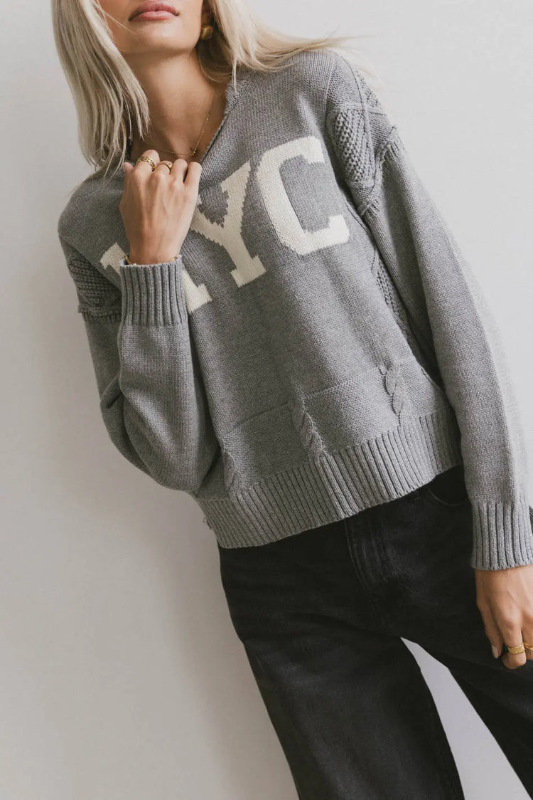 Long sleeves top in grey