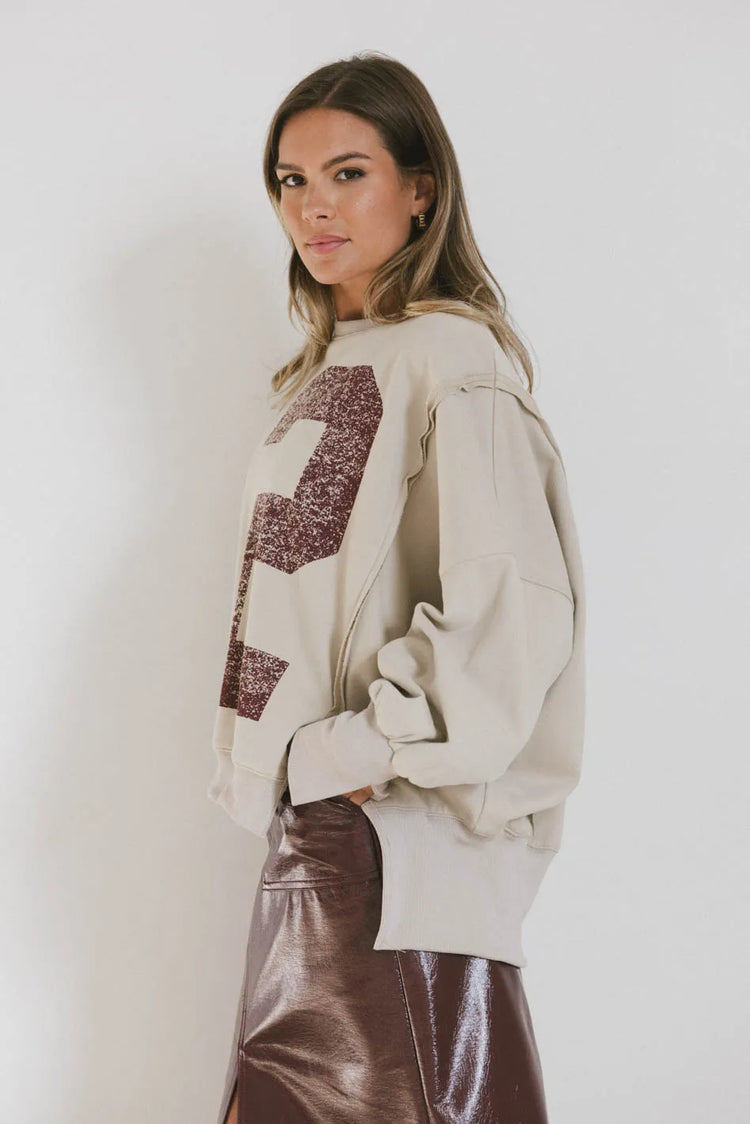 Knit top in taupe