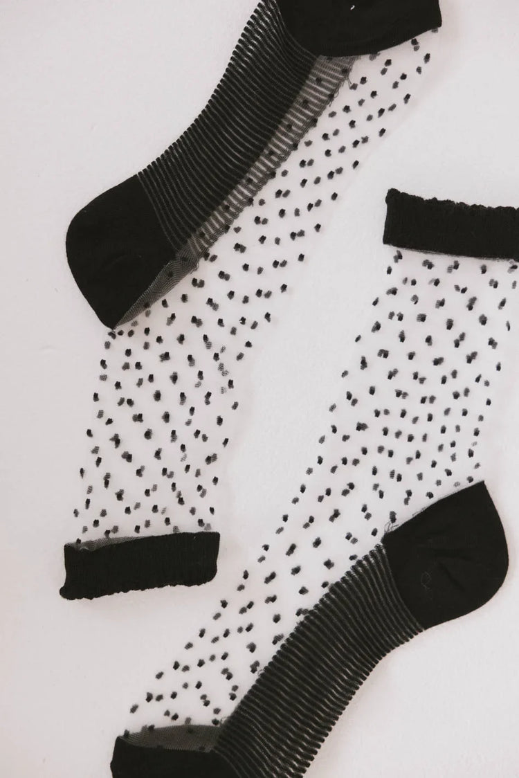 Black socks with dots details