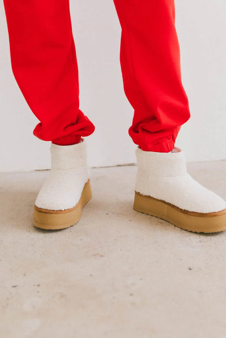 Fleece platform shoes