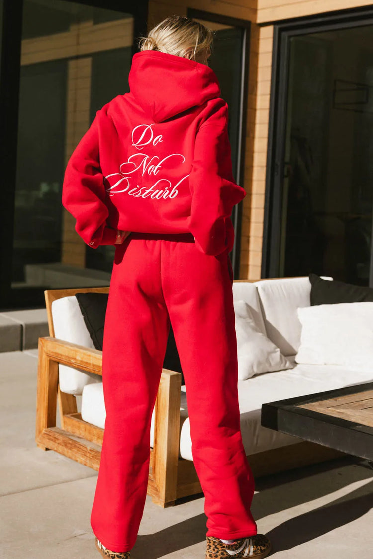 Plain color pants in red