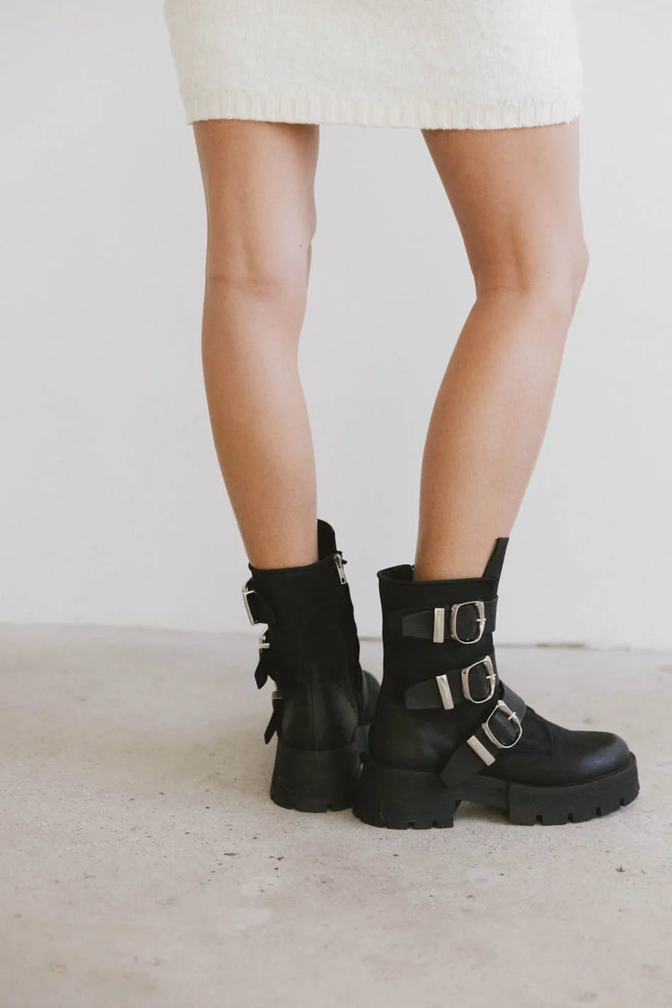 Buckle boots in black