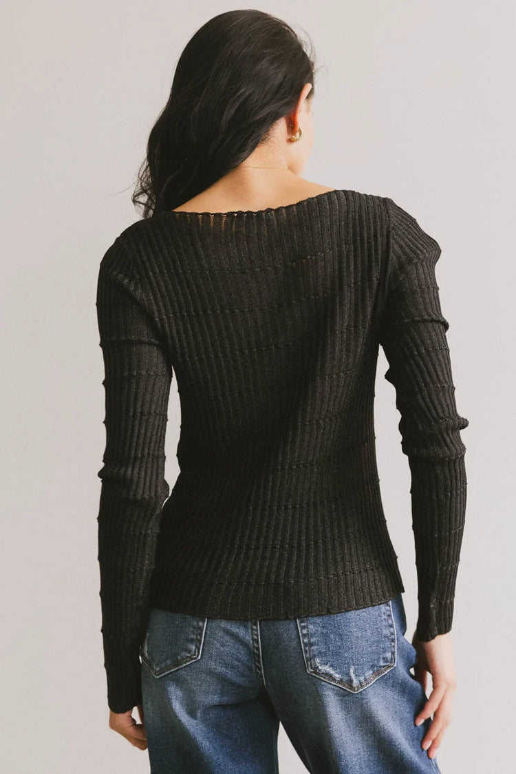 Plain color top in black
