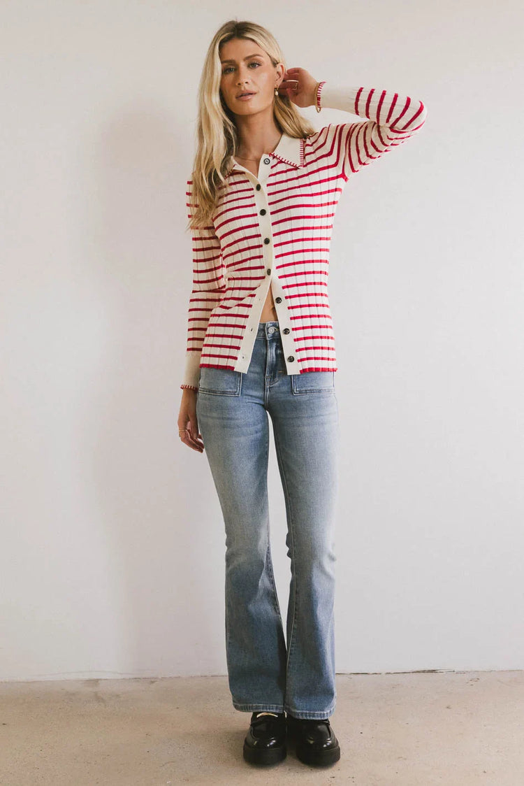 Long sleeves top in red
