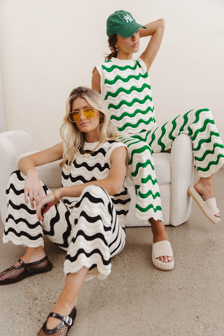 Knit pants in green