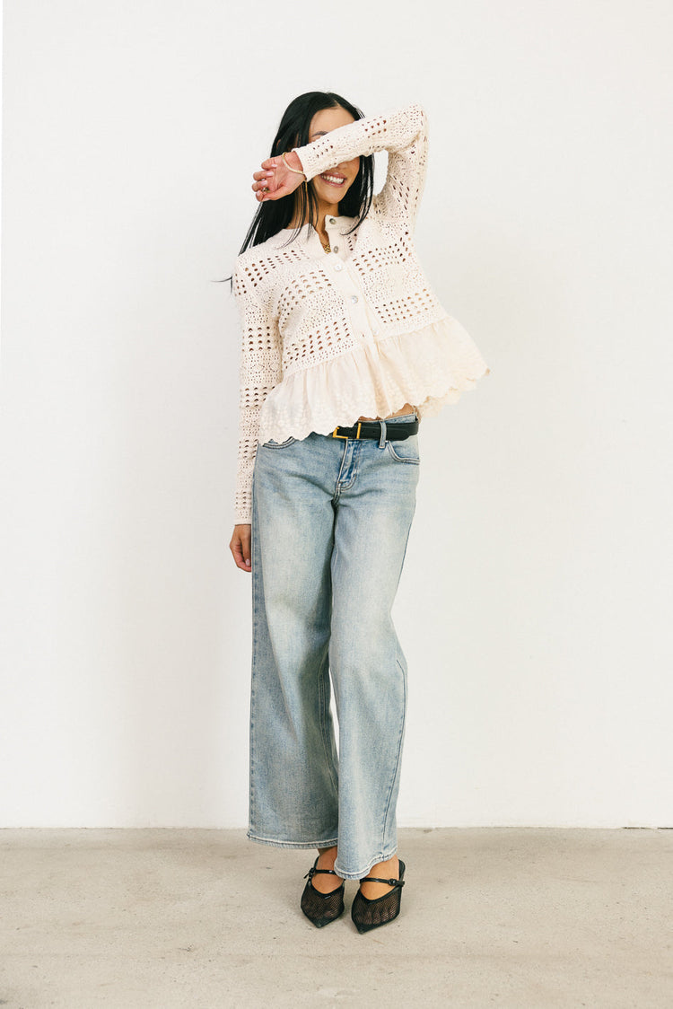 Knit top in cream