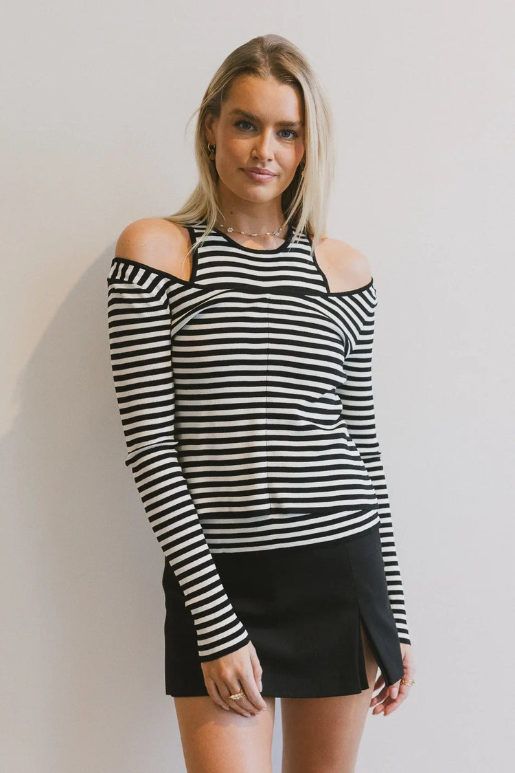 Knit top in black