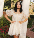 Mini dress in ivory