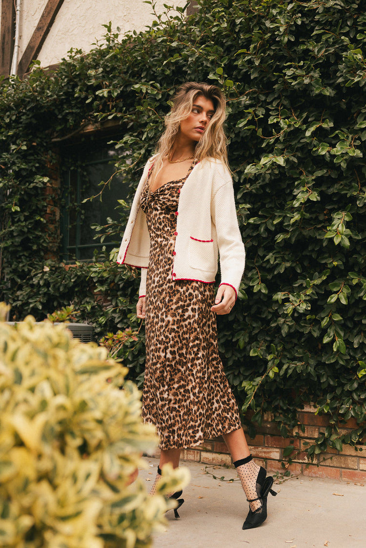 Midi dress in leopard print