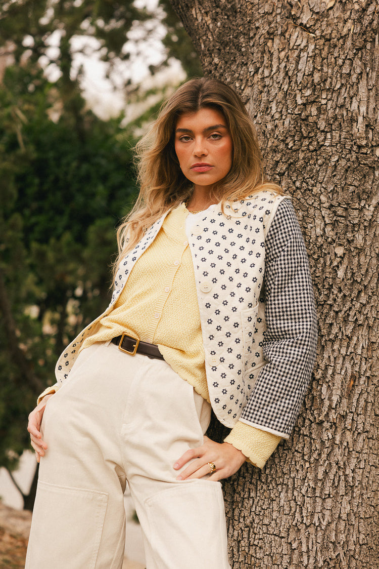 Quilted jacket in cream