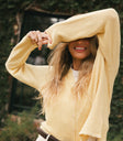 Knit sweater in yellow