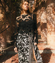 Adjustable waist straps skirt in black