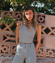 Striped top in denim