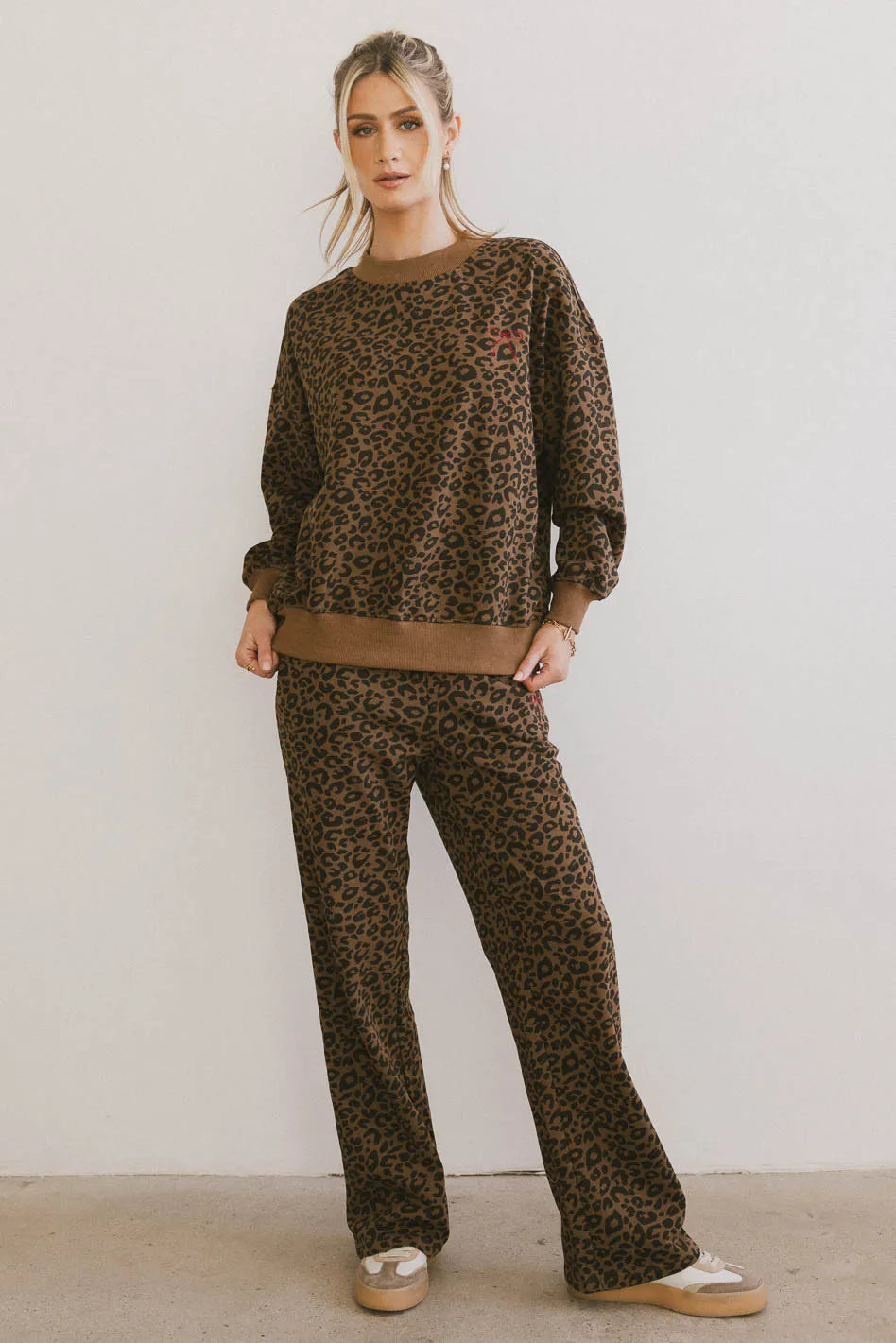 Long sleeves sweatshirt in leopard print