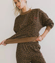 Knit sweatshirt in leopard print