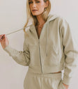 Adjustable straps hoodie in sage