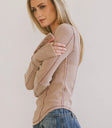 Washed color top in mauve