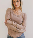 Knit top in mauve