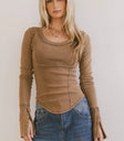 Long sleeves top in brown
