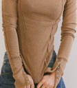Knit top in brown
