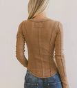 Plain color top in brown