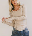 Round neck top in ecru