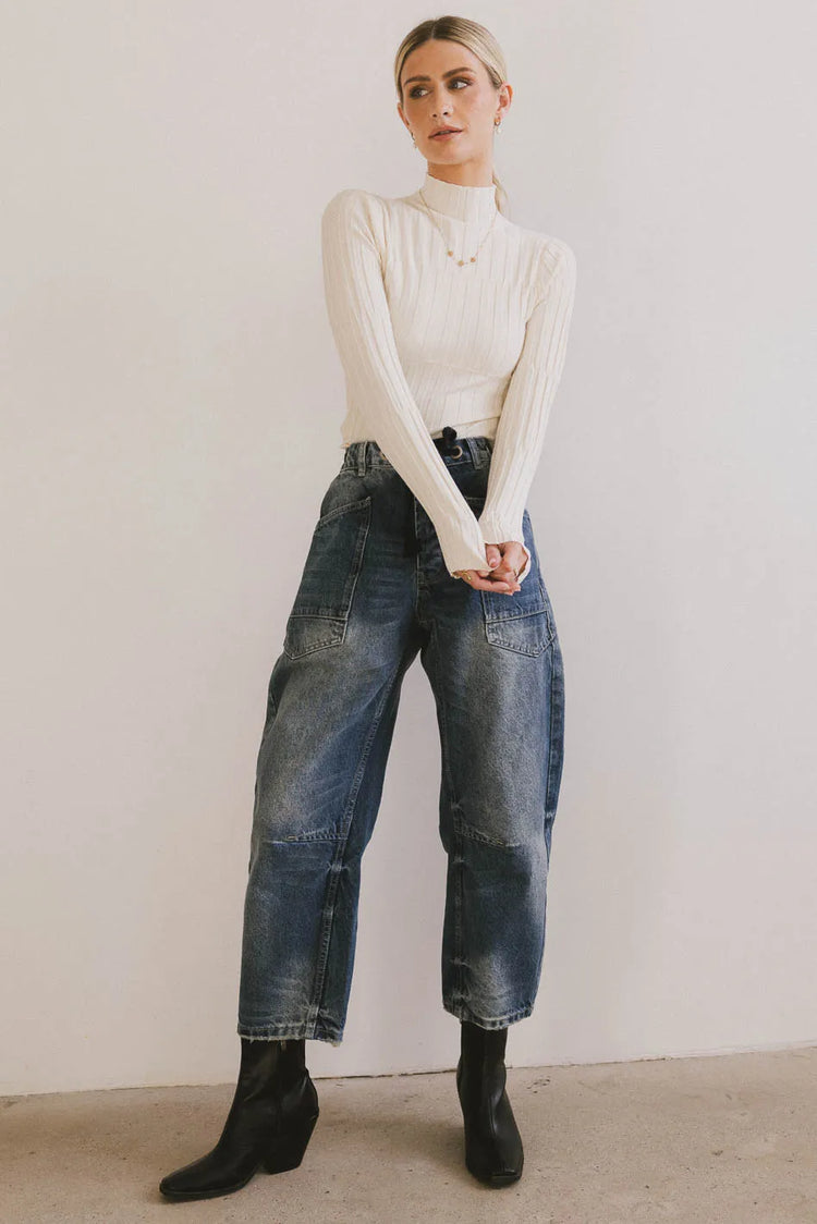 Long sleeves top in cream