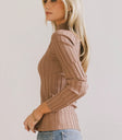 Striped top in brown