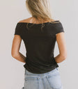 Plain color top in black