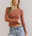 Long sleeves top in red