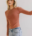 Ribbed top in red