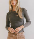 Long sleeves top in teal
