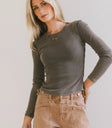 Round neck top in teal