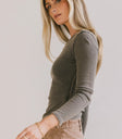 Long sleeves basic top in teal
