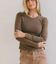 Knit top in charcoal
