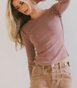 Long sleeves top in berry