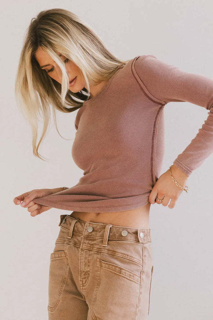 Knit top in berry