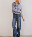 knit cardigan in blue
