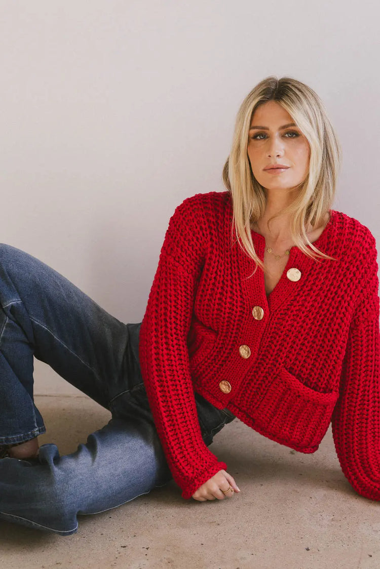 Button up top in red