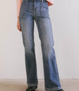 High rise denim in medium wash