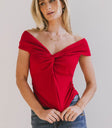 Knit top in red