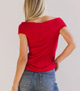 Plain color top in red