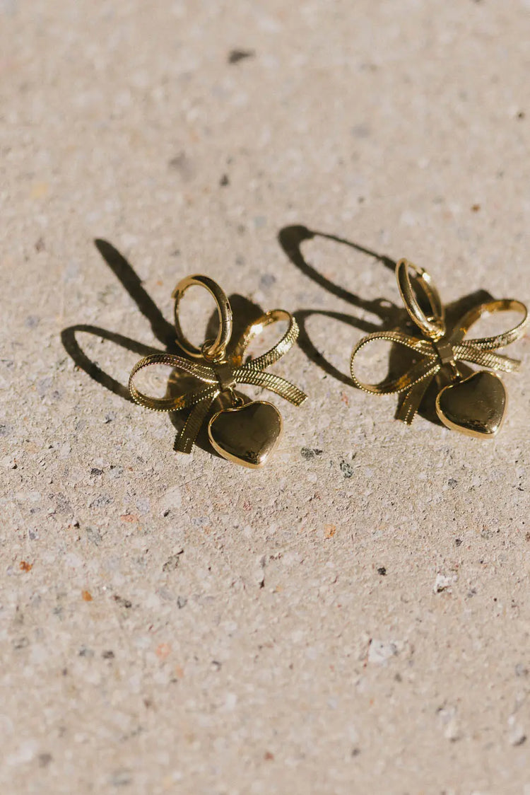 Heart bow earrings