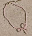Beaded Bow Choker in Pink
