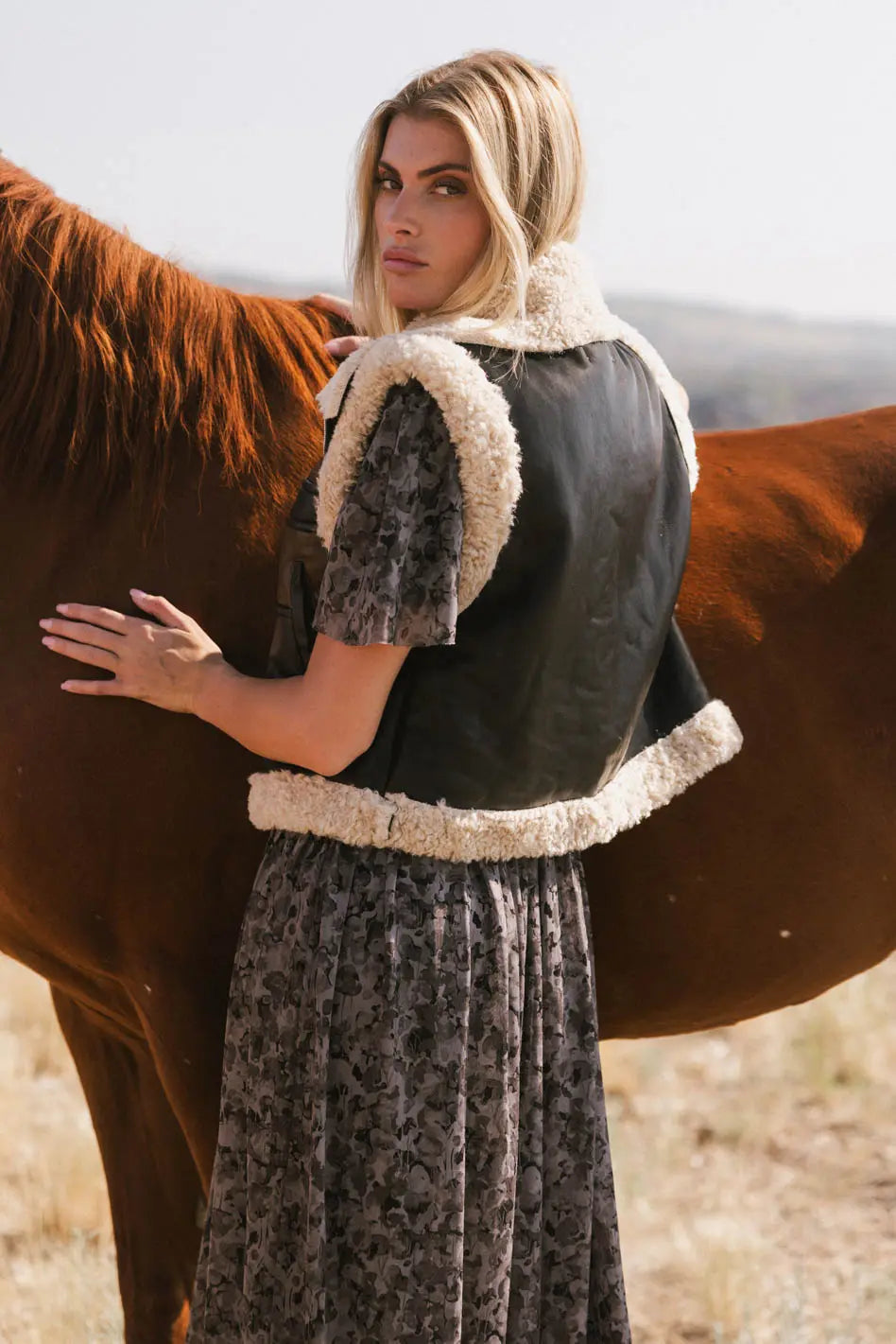 Puffy vest in black