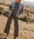 denim tie blouse